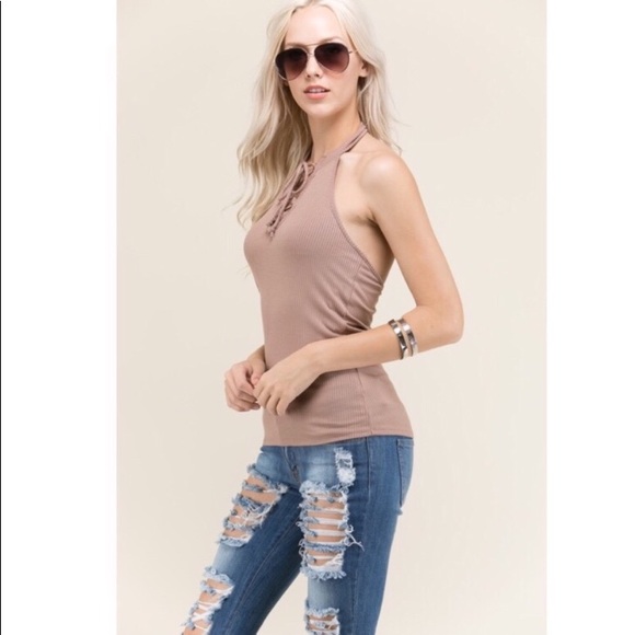 4/$20 Ribbed Lace Up Tank - 1 LEFT SIZE M - Picture 2 of 7